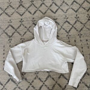 White Cropped Lululemon Hoodie